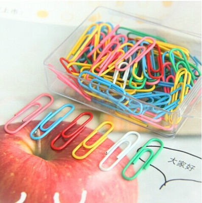 韓國創意盒裝彩色回形針彩色金屬辦公用品曲別針帶套學生兒童書簽