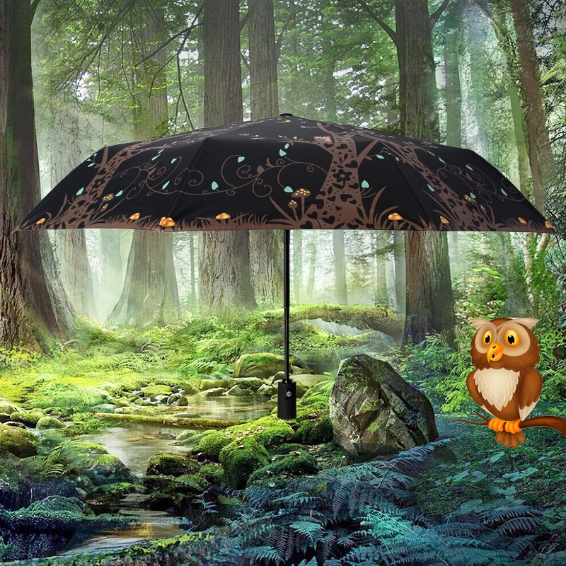 森系全自動晴雨傘小清新學生防曬遮陽傘女折疊韓國兩用女神太陽傘